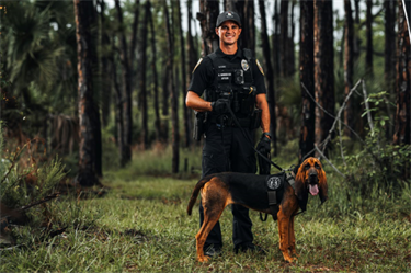 Officer with K-9 bloodhound