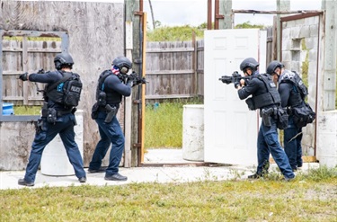 SWAT Team Training entering building