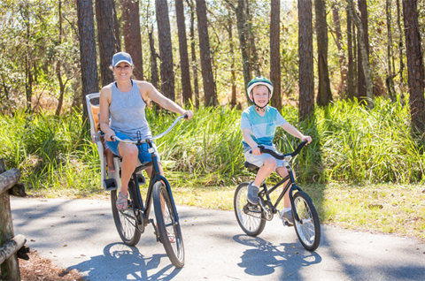 family on a bike ride