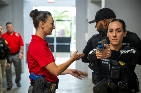 Gun training with police officers