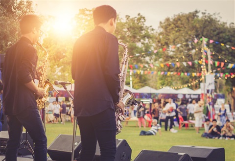 outdoor party with live music