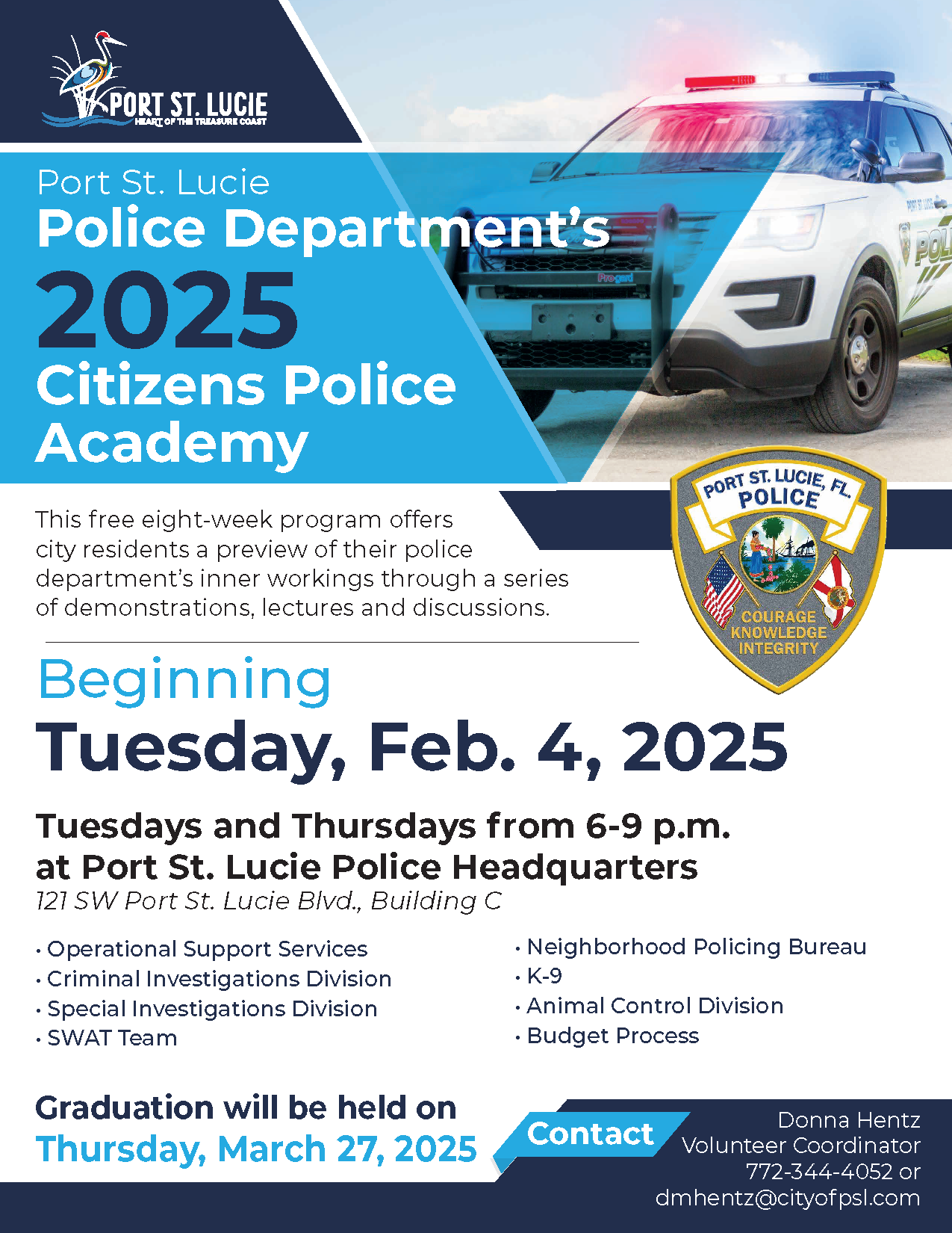 Citizens Police Academy Flyer 2025